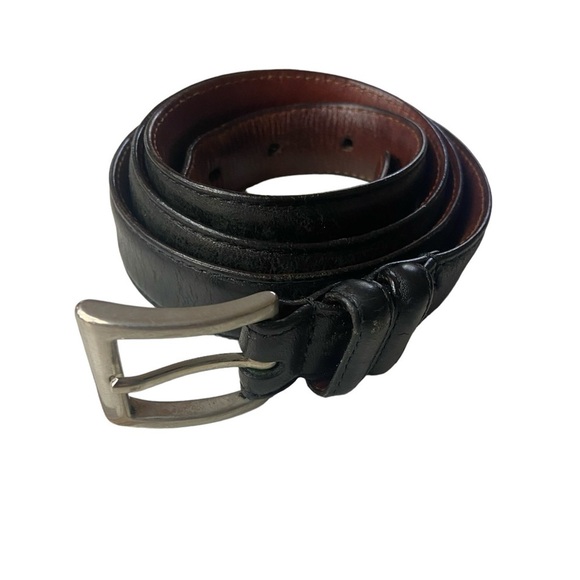Perry Ellis Black Leather Belt 42/105 - Picture 7 of 10
